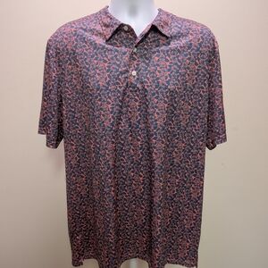 Reyn Spooner Red and Blue Patterned Polo Shirt